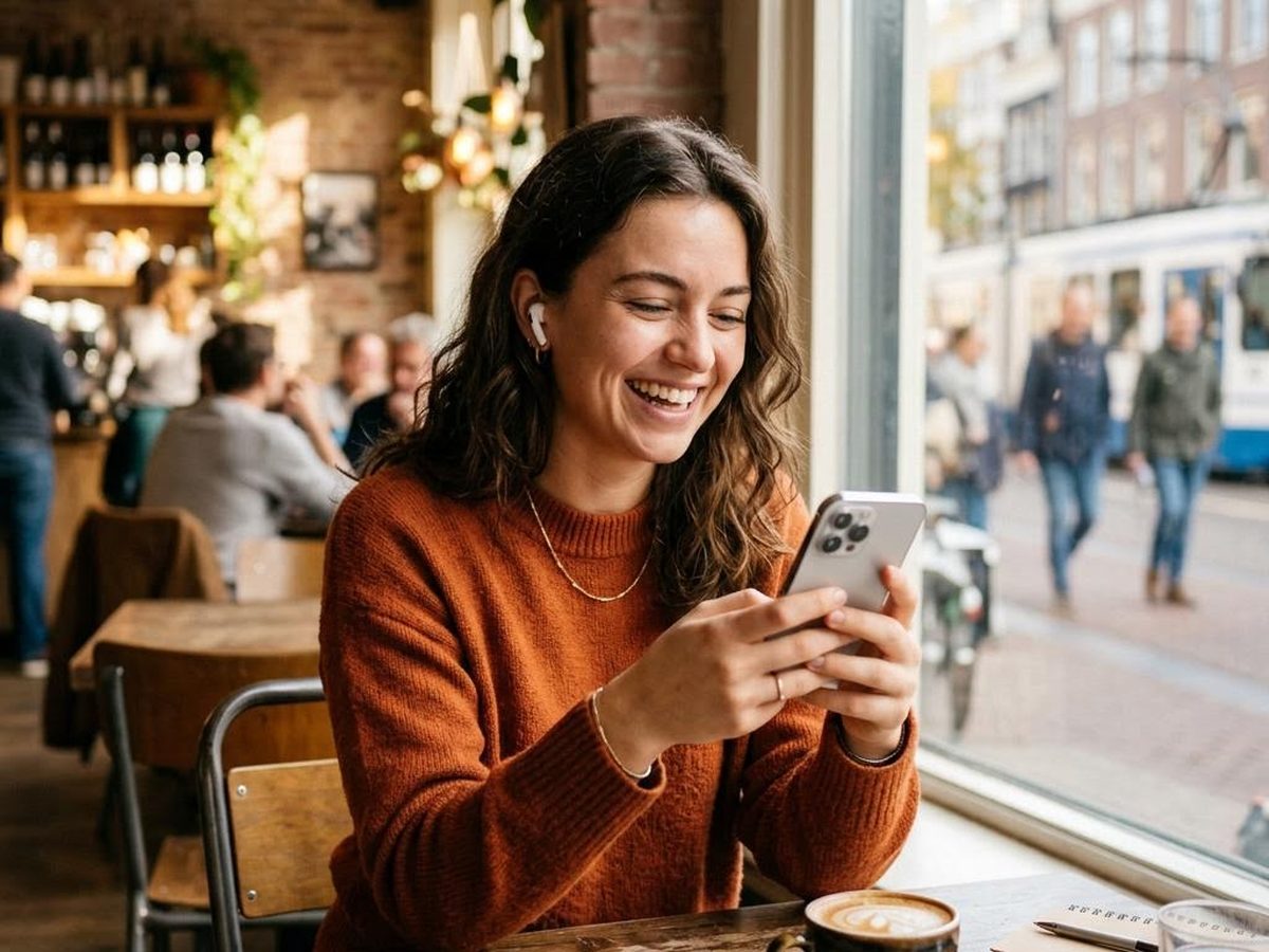 Cliente disfrutando productos de Telefon&iacute;a Magia